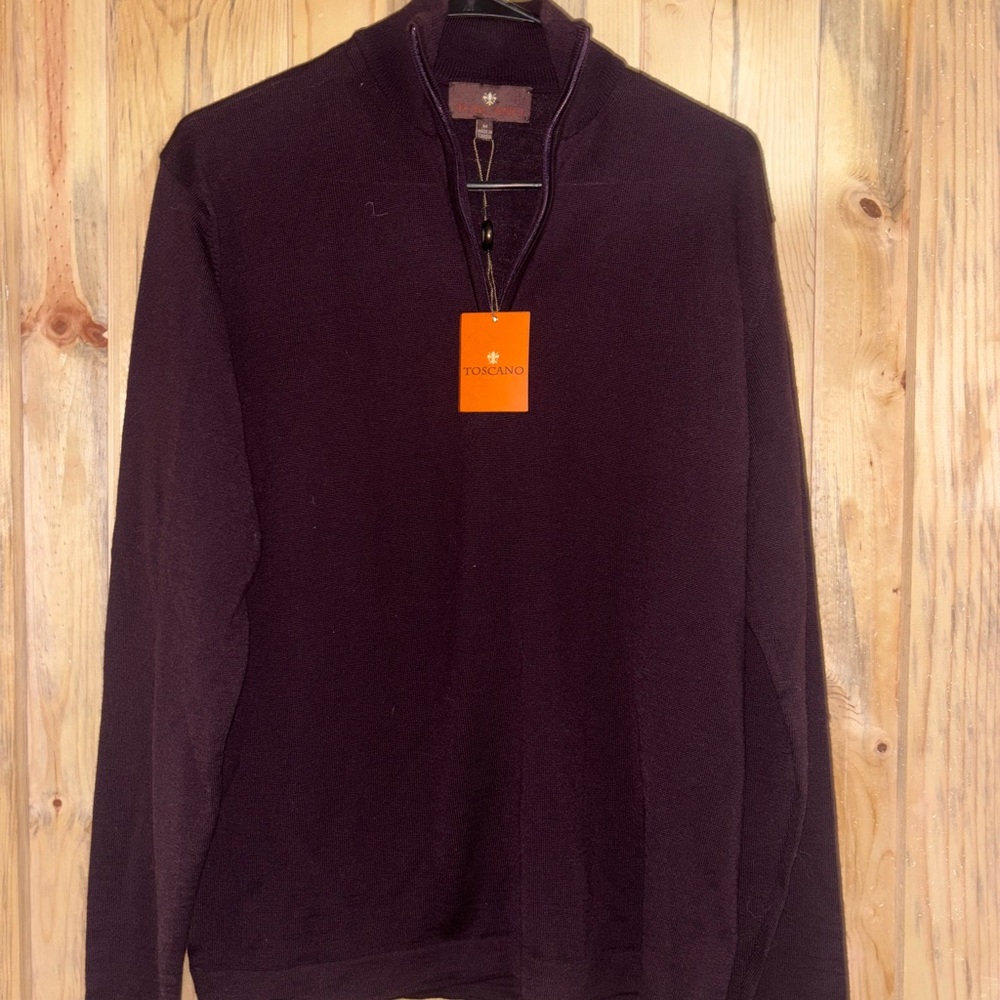 Erbario Toscano Men's Dark Purple Zip-Up Sweater